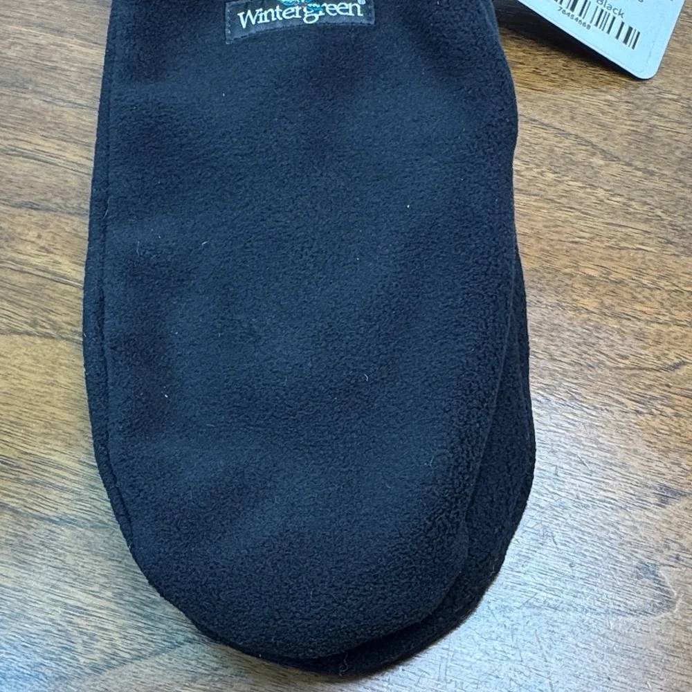 NWT Wintergreen Northern Wear Thick Fleece Roll Cuff Mittens, Black, Unisex sz M